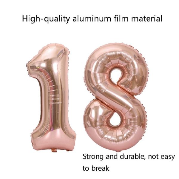 Birthday Decoration Aluminum Foil Balloon 40 Inch Big Number Aluminum Foil Balloon Decoration Set, Style: 30 (Silver) - Image 3