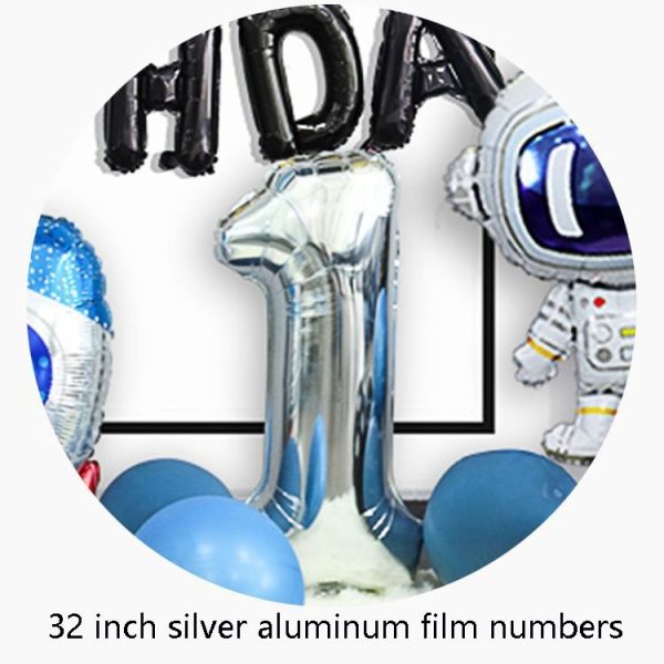 Astronaut Theme Birthday Balloon Decoration Set Starry Sky Rocket Aluminum Film Balloon Children Party Decoration, Style: Set 3 - Image 4