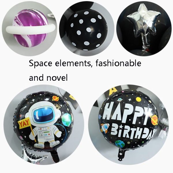 Astronaut Theme Birthday Balloon Decoration Set Starry Sky Rocket Aluminum Film Balloon Children Party Decoration, Style: Set 3 - Image 6