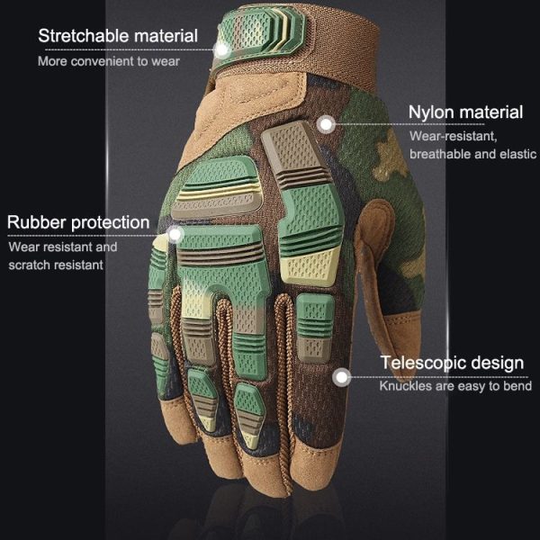 B33 Outdoor Mountaineering Riding Anti-Skid Protective Motorcycle Gloves, Size: L (Brown) - Image 4