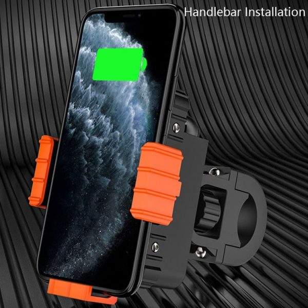 Motorcycle Bracket Electric Bicycle Riding Mobile Phone Bracket Takeaway Rider Navigation Shockproof Bracket, Style: Handlebar Installation (Green) - Image 3