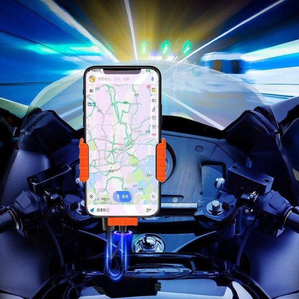 Motorcycle Bracket Electric Bicycle Riding Mobile Phone Bracket Takeaway Rider Navigation Shockproof Bracket, Style: Handlebar Installation (Green) - Image 4