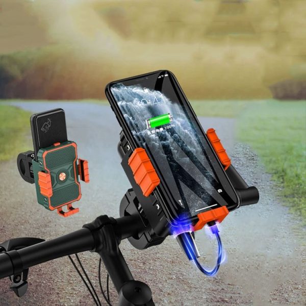 Motorcycle Bracket Electric Bicycle Riding Mobile Phone Bracket Takeaway Rider Navigation Shockproof Bracket, Style: Rearview Mirror Installation (Green) - Image 10