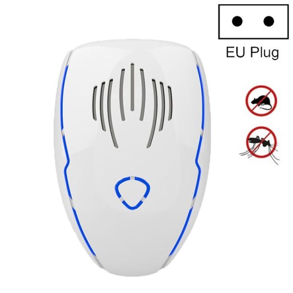 DC-9015 Household Energy-saving Multi-function Variable Frequency Ultrasonic Electronic Mouse and Mosquito Repellent, Style: EU Plug (White)