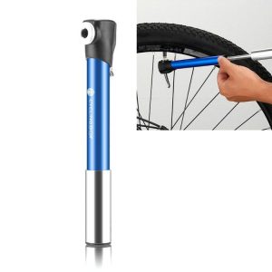 CYCLINGBOX Hand Push Portable Mini Aluminum Alloy Bicycle Pump Basketball Inflatable Tube (Blue)