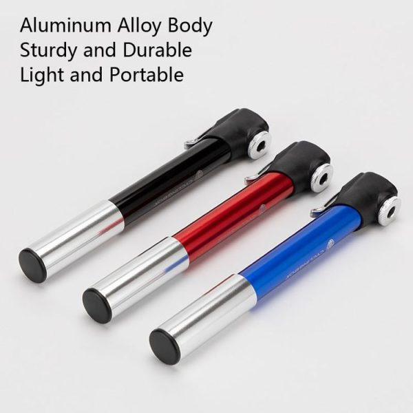 CYCLINGBOX Hand Push Portable Mini Aluminum Alloy Bicycle Pump Basketball Inflatable Tube (Blue) - Image 8