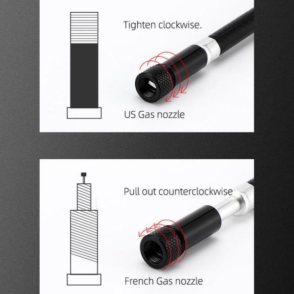 CYCLINGBOX Bicycle Pump Portable Universal Hidden Telescopic Hose Aluminum Alloy Pump (Titanium) - Image 5