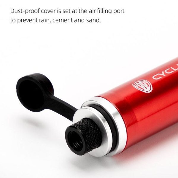 CYCLINGBOX Bicycle Pump Portable Universal Hidden Telescopic Hose Aluminum Alloy Pump (Titanium) - Image 6