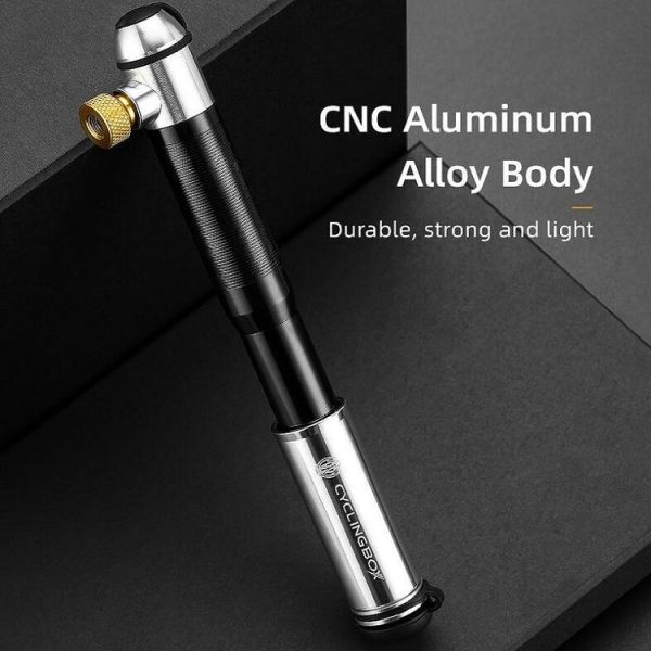 CYCLINGBOX Bicycle Aluminum Alloy Pump Portable Basketball Mountain Bike Pump Riding Equipment (Black) - Image 10