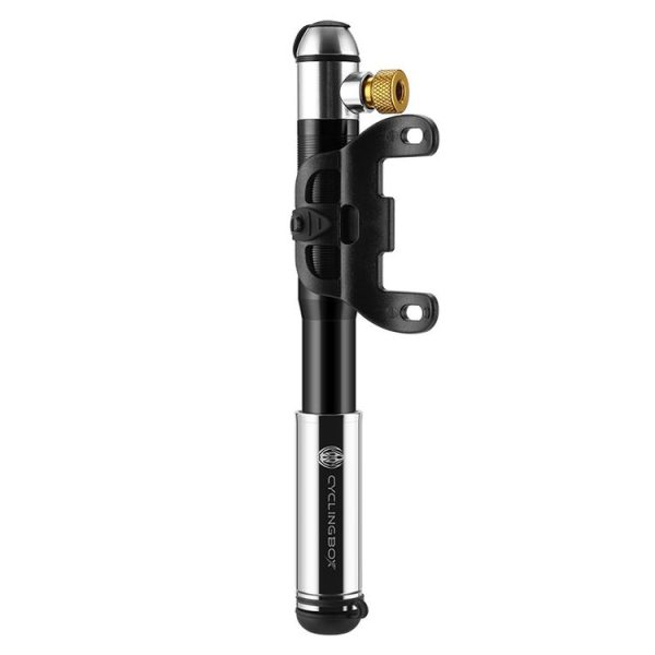CYCLINGBOX Bicycle Aluminum Alloy Pump Portable Basketball Mountain Bike Pump Riding Equipment (Black) - Image 2