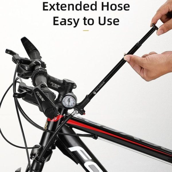 CYCLINGBOX Electric Bicycle Mountain Bike Pump With Handle Extension Hose Portable Basketball Charging Bicycle Riding Supplies Accessories (Black) - Image 3