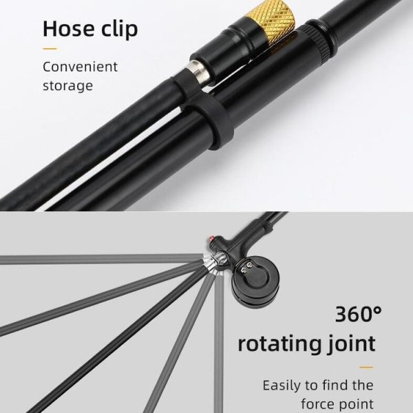 CYCLINGBOX Electric Bicycle Mountain Bike Pump With Handle Extension Hose Portable Basketball Charging Bicycle Riding Supplies Accessories (Black) - Image 8
