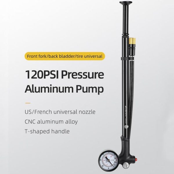 CYCLINGBOX Electric Bicycle Mountain Bike Pump With Handle Extension Hose Portable Basketball Charging Bicycle Riding Supplies Accessories (Black) - Image 9