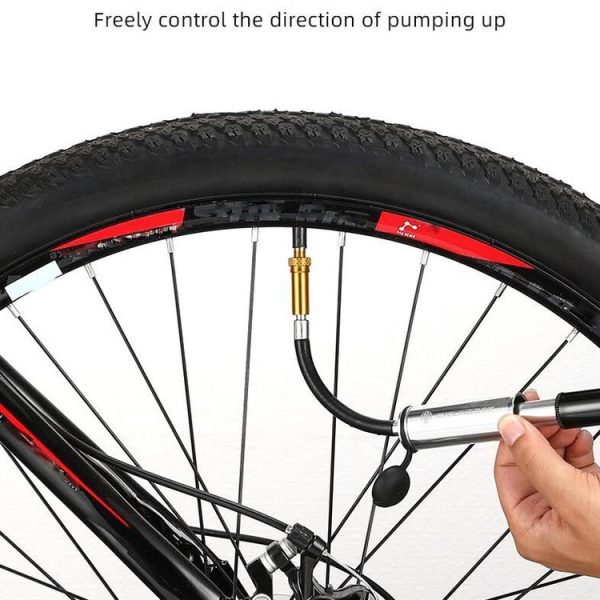 CYCLINGBOX Bicycle Mountain Bike Aluminum Alloy Mini Pump Portable Inflatable Tube Universal Pump (Black) - Image 3