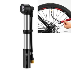 CYCLINGBOX Bicycles Motorcycles Electric Bicycles With Barometer Pumps Portable Inflatables Air Pump Cycling Accessories (Silver)