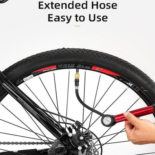 CYCLINGBOX Bicycles Motorcycles Electric Bicycles With Barometer Pumps Portable Inflatables Air Pump Cycling Accessories (Silver) - Image 3