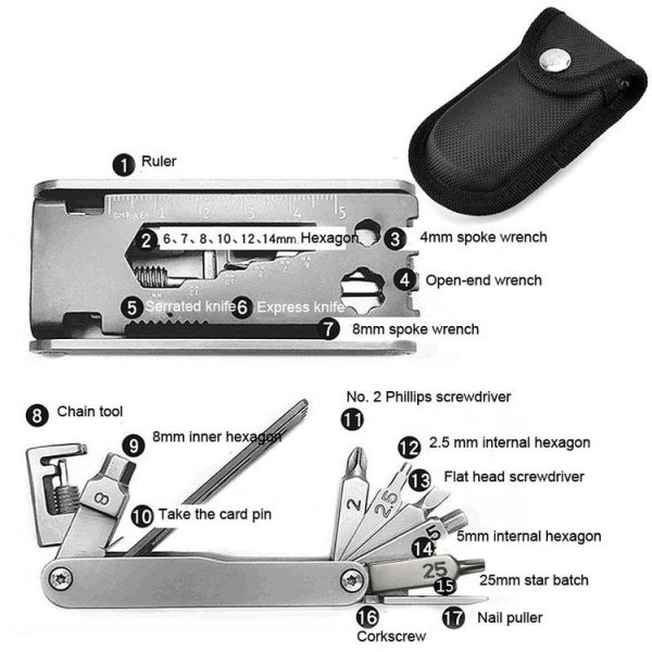 Multi-Function Gadgets Stainless Steel Bicycle Repair Tools Bicycle Portable Tools - Image 6