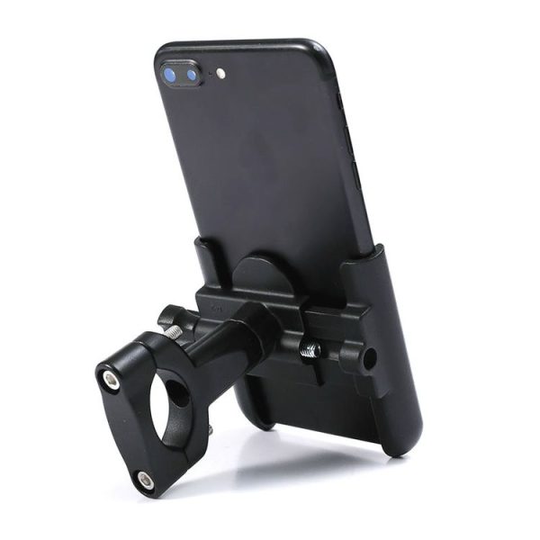BENGGUO Bicycle Aluminum Alloy Mobile Phone Holder Electric Motorcycle Anti-Vibration Navigation Fixed Mobile Phone Holder Riding Equipment, Style: Handlebar Installation (Black) - Image 2