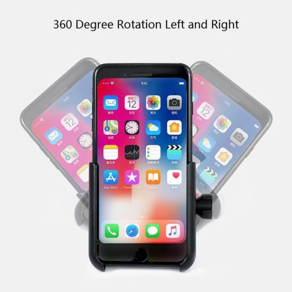 BENGGUO Bicycle Aluminum Alloy Mobile Phone Holder Electric Motorcycle Anti-Vibration Navigation Fixed Mobile Phone Holder Riding Equipment, Style: Handlebar Installation (Black) - Image 4