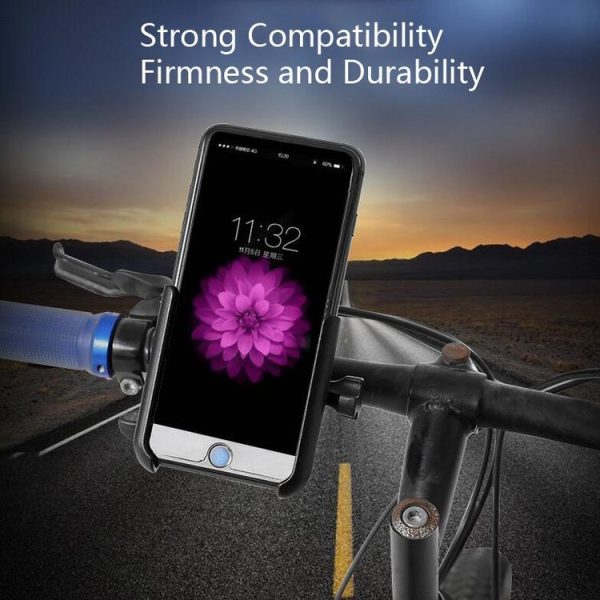 BENGGUO Bicycle Aluminum Alloy Mobile Phone Holder Electric Motorcycle Anti-Vibration Navigation Fixed Mobile Phone Holder Riding Equipment, Style: Handlebar Installation (Black) - Image 7