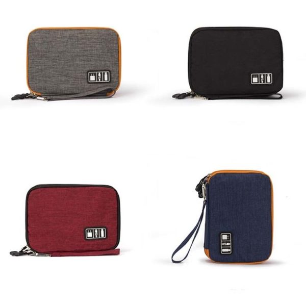 Double Layer Digital Storage Bag Data Cable Finishing Bag Elastic Waterproof Portable Electronic Storage Bag, Size: 24x16x3.5cm (Black) - Image 3