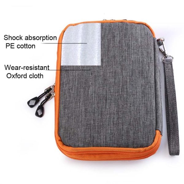 Double Layer Digital Storage Bag Data Cable Finishing Bag Elastic Waterproof Portable Electronic Storage Bag, Size: 24x16x3.5cm (Black) - Image 4
