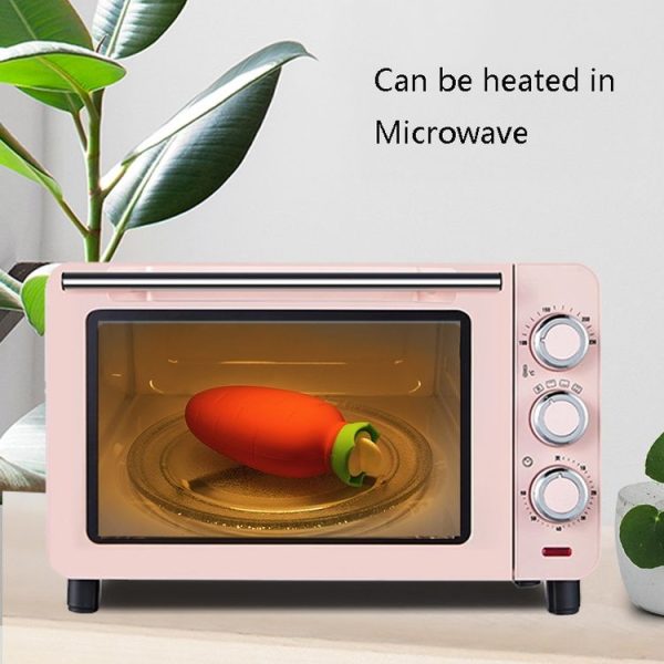 Carrot-Shaped Silicone Water Injection Warm Water Bag Winter Leak-Proof And Explosion-Proof Hand Warmer (White Pink) - Image 7