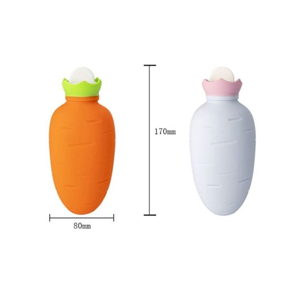 Carrot-Shaped Silicone Water Injection Warm Water Bag Winter Leak-Proof And Explosion-Proof Hand Warmer (White Pink) - Image 9