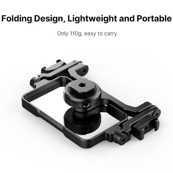 Ulanzi PT-14 Camera Vlogging Flip Mirror Adjustable Angle Double 360 Degree Rotatable Cold Shoe Folding Expansion Mount Mirror - Image 3