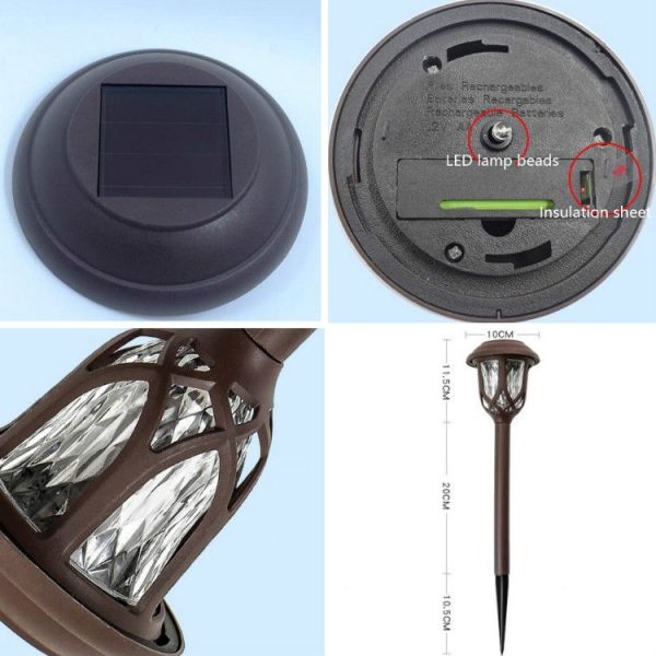 Solar Outdoor Garden Lawn Light Street Light Garden LED Decorative Landscape Light Villa Ground Plug Light (Colorful Light) - Image 5