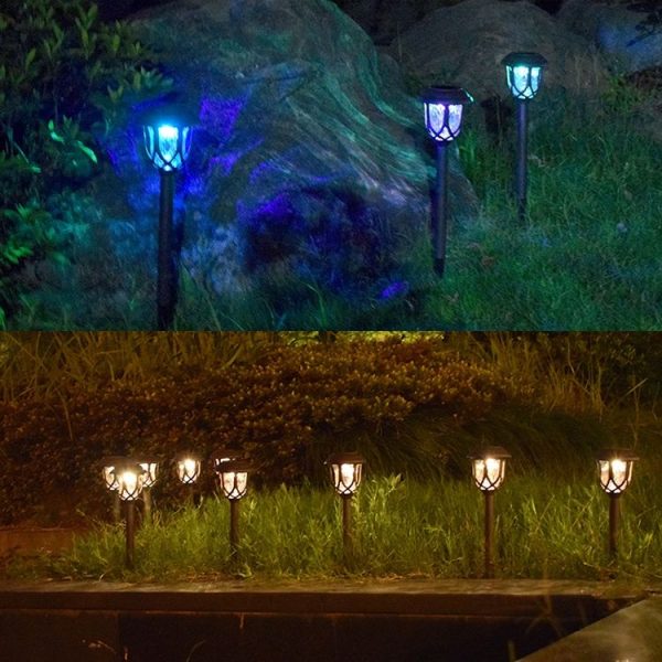 Solar Outdoor Garden Lawn Light Street Light Garden LED Decorative Landscape Light Villa Ground Plug Light (Colorful Light) - Image 7