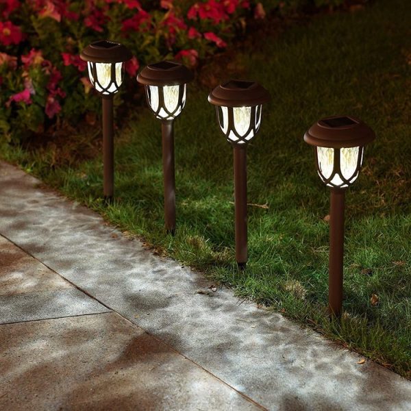 Solar Outdoor Garden Lawn Light Street Light Garden LED Decorative Landscape Light Villa Ground Plug Light (Colorful Light) - Image 8