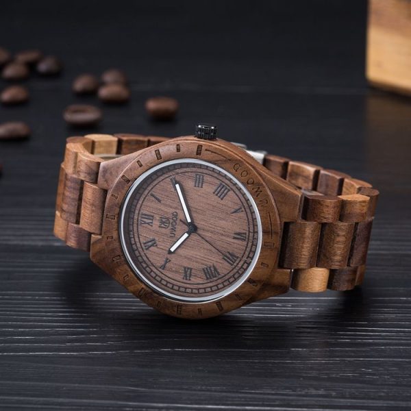 UWOOD UW-1001 Wooden Watch Quartz Watch For Men (Walnut) - Image 3