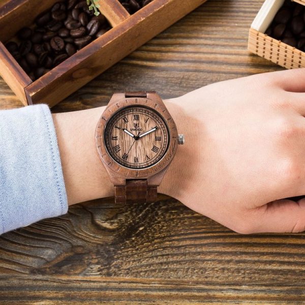 UWOOD UW-1001 Wooden Watch Quartz Watch For Men (Walnut) - Image 4