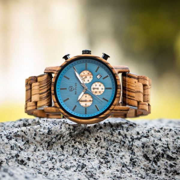 MUJUZE ME-1012 Men Multifunctional Wooden Watch (Zebra Wood) - Image 2