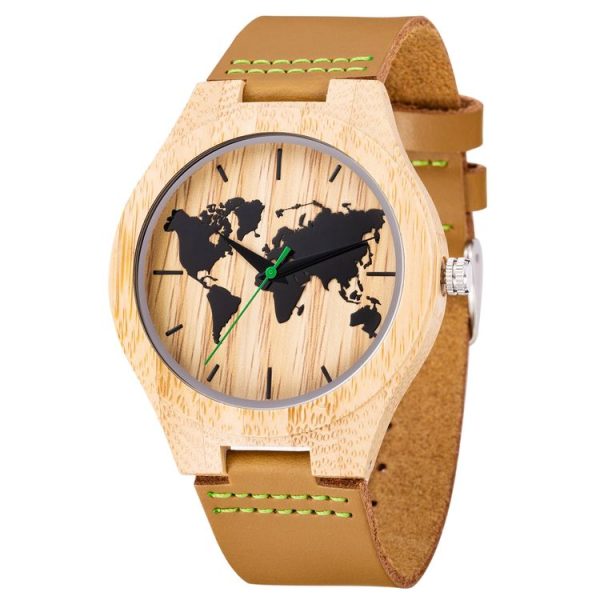 MUJUZE MU-1004 World Map Pattern Dial Lettering Wooden Watch (Dad To Son 2) - Image 3