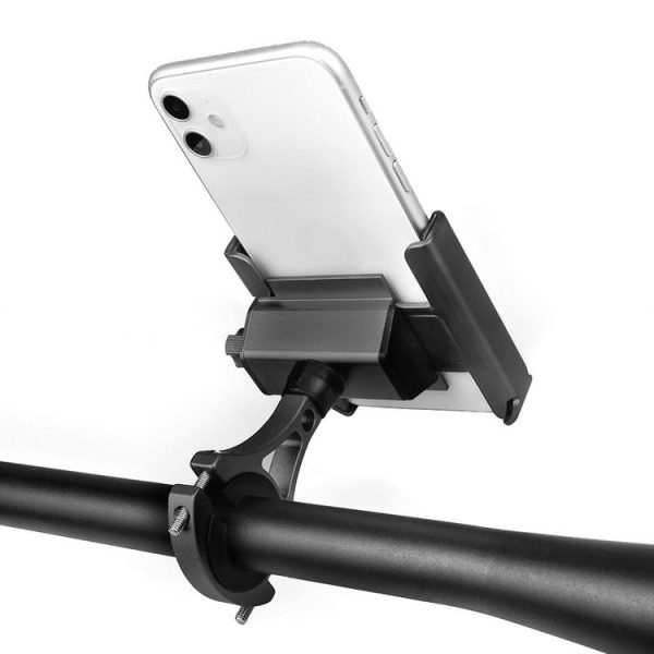 CYCLINGBOX Aluminum Alloy Mobile Phone Holder Bicycle Riding Takeaway Rotatable Metal Mobile Phone Bracket, Style: Handlebar Installation (Black) - Image 2