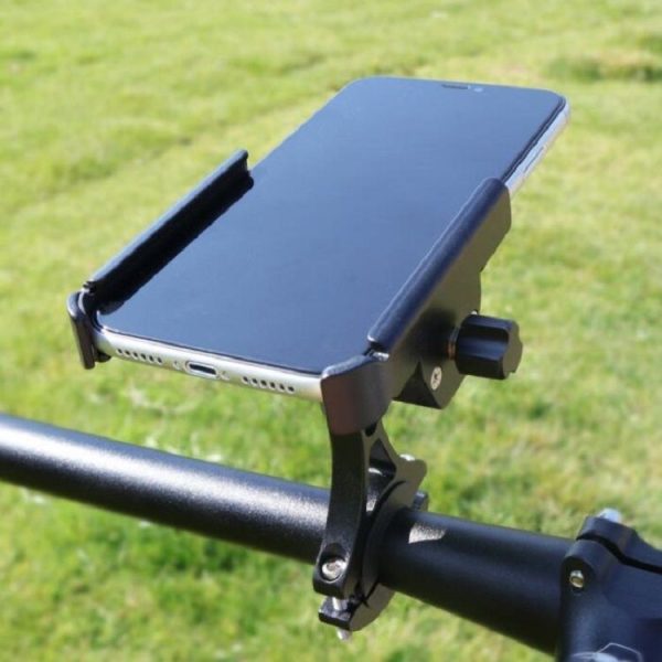 CYCLINGBOX Aluminum Alloy Mobile Phone Holder Bicycle Riding Takeaway Rotatable Metal Mobile Phone Bracket, Style: Handlebar Installation (Black) - Image 4