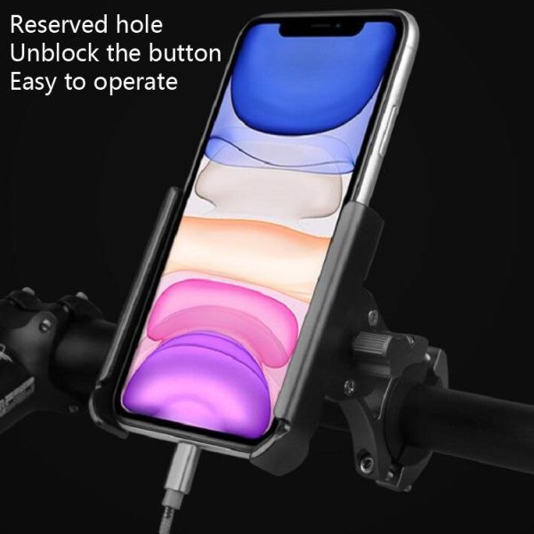 CYCLINGBOX Aluminum Alloy Mobile Phone Holder Bicycle Riding Takeaway Rotatable Metal Mobile Phone Bracket, Style: Handlebar Installation (Black) - Image 8