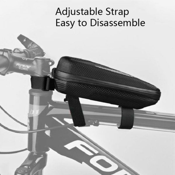 Bicycle Road Bike Bag Hard Shell Package Bicycle Front Beam Bag Waterproof Riding Bag (Black) - Image 10