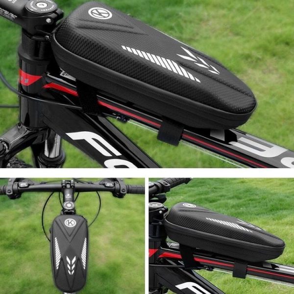 Bicycle Road Bike Bag Hard Shell Package Bicycle Front Beam Bag Waterproof Riding Bag (Black) - Image 11