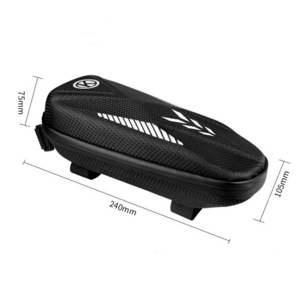 Bicycle Road Bike Bag Hard Shell Package Bicycle Front Beam Bag Waterproof Riding Bag (Black) - Image 2