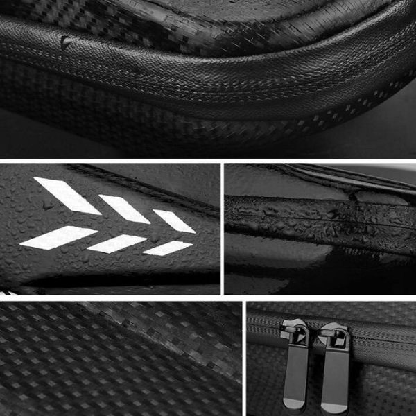 Bicycle Road Bike Bag Hard Shell Package Bicycle Front Beam Bag Waterproof Riding Bag (Black) - Image 3