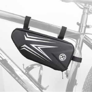 Bike Bag Mountain Bike Front Beam Hard Shell Bag Road Bike Front Beam Waterproof Bag Riding Accessories (Black)