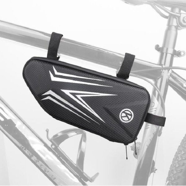 Bike Bag Mountain Bike Front Beam Hard Shell Bag Road Bike Front Beam Waterproof Bag Riding Accessories (Black)
