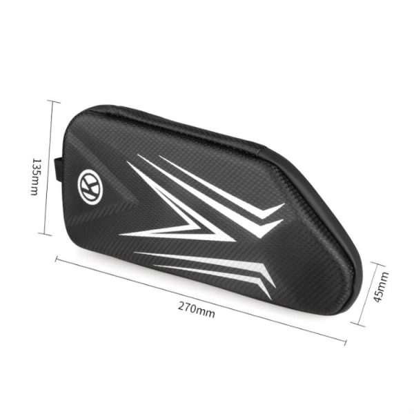 Bike Bag Mountain Bike Front Beam Hard Shell Bag Road Bike Front Beam Waterproof Bag Riding Accessories (Black) - Image 2