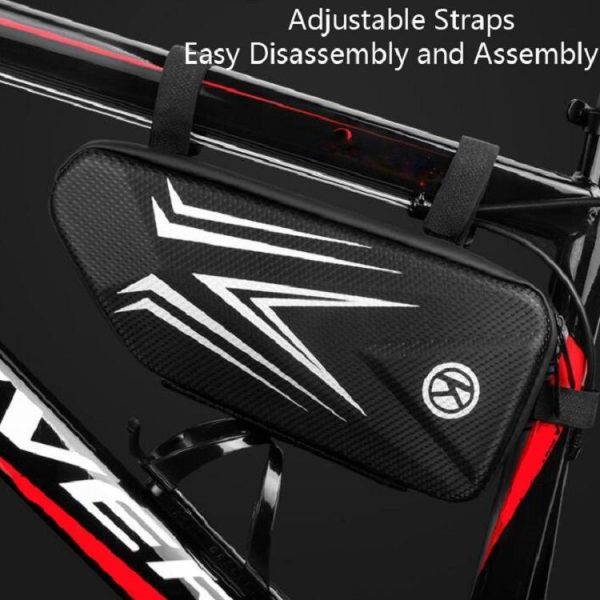 Bike Bag Mountain Bike Front Beam Hard Shell Bag Road Bike Front Beam Waterproof Bag Riding Accessories (Black) - Image 7