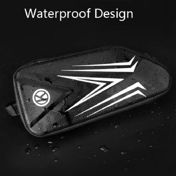 Bike Bag Mountain Bike Front Beam Hard Shell Bag Road Bike Front Beam Waterproof Bag Riding Accessories (Black) - Image 8