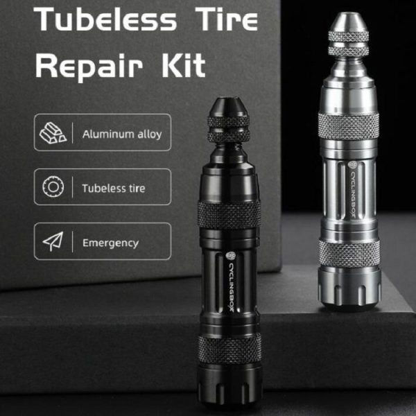 CYCLINGBOX Mountain Bike Vacuum Aluminum Alloy Tire Repair Tool Bicycle Repair Integrated Storage Design Tool (Black) - Image 10