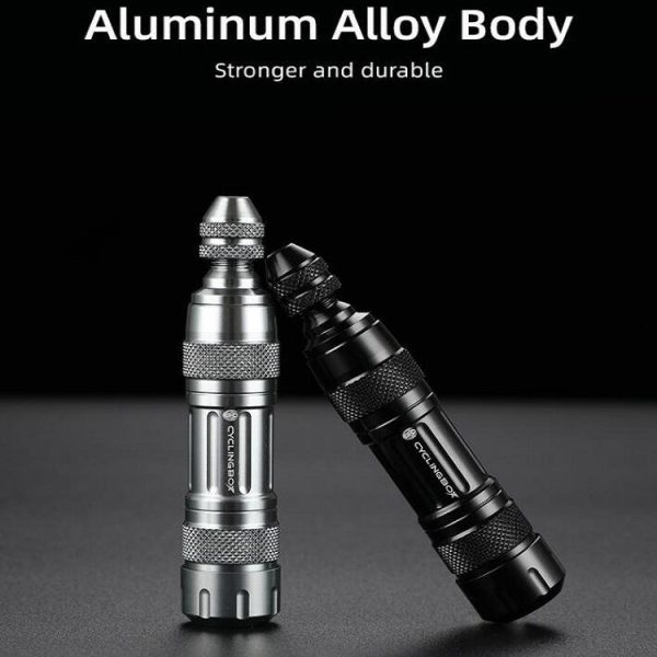 CYCLINGBOX Mountain Bike Vacuum Aluminum Alloy Tire Repair Tool Bicycle Repair Integrated Storage Design Tool (Black) - Image 9